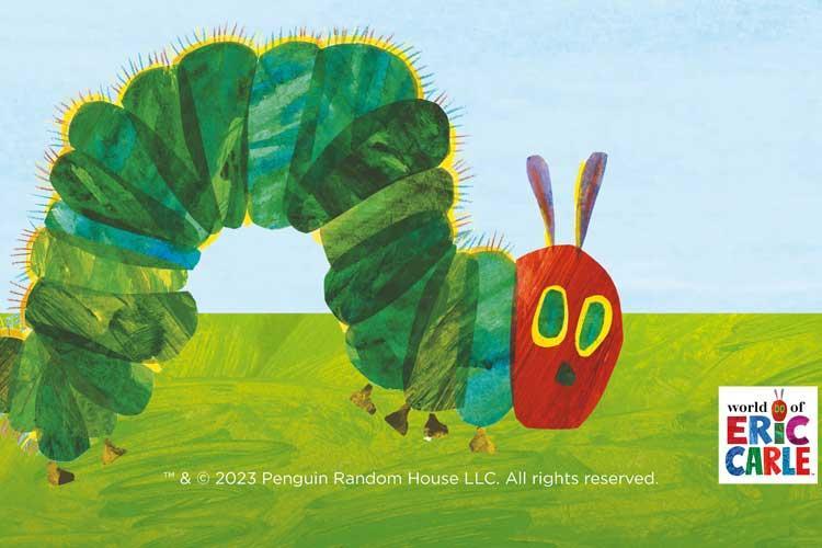 a green and red cartoon caterpillar 