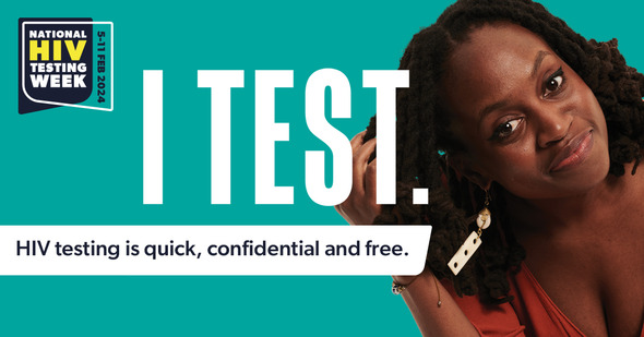 HIV testing week. I test. Woman
