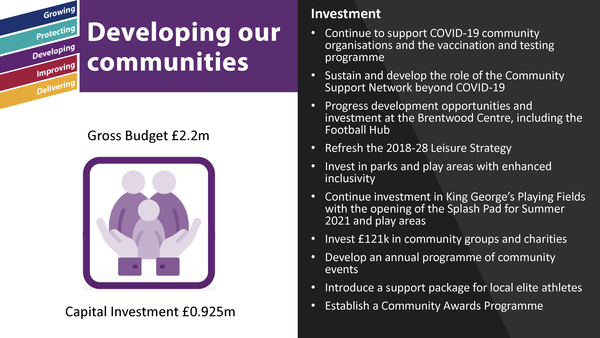 Budget 2021 Developing Communities