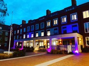 Town Hall lit purple