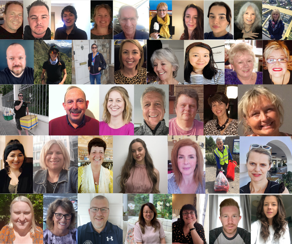 Collage of some volunteers in Bridgend County Borough