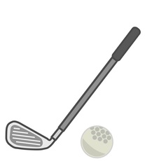 cartoon golf club and golf ball