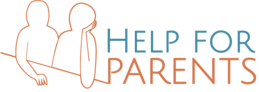 Help for parents logo. Blue and red