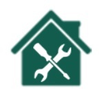 Housing repairs logo - house with tools inside