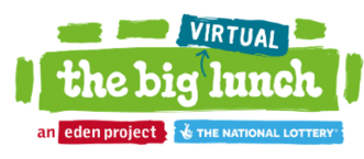 The Virtual BIG LUNCH logo blue, yellow and green