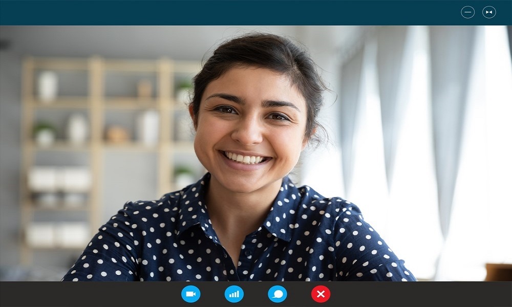 Woman on a video call