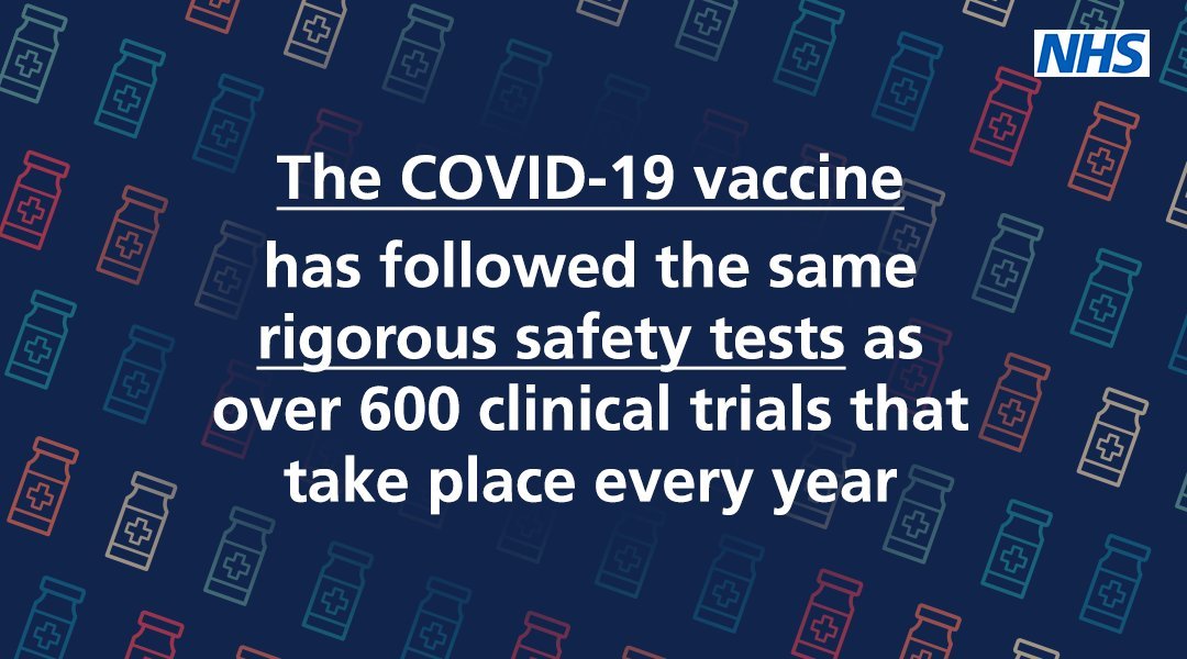 The COVID-19 vaccine has followed the same rigorous safety tests as over 600 clinical trials that take place every year