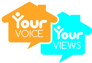 Your voice, your views - two house outlines overlapping 