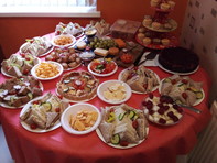 Large Garden Party food spread