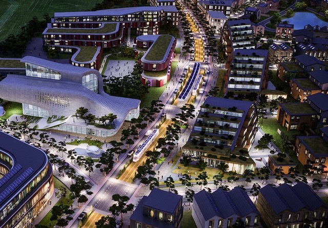 Artist impression of what area could look like with more homes, businesses and more