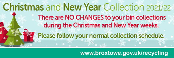 There are no changes to bin collections this Christmas and New Year