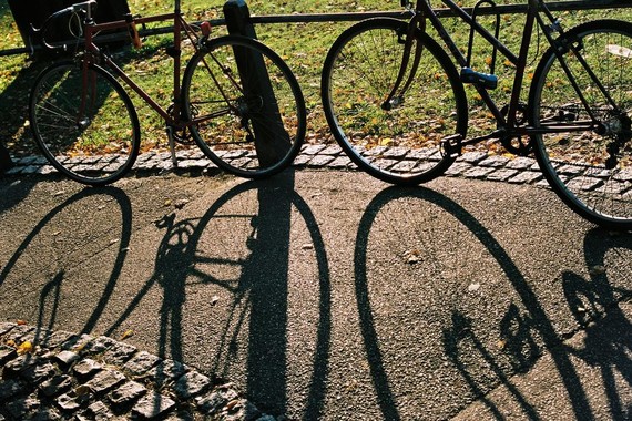 bicycles with shadows