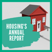 Housing annual report - house with green front ground