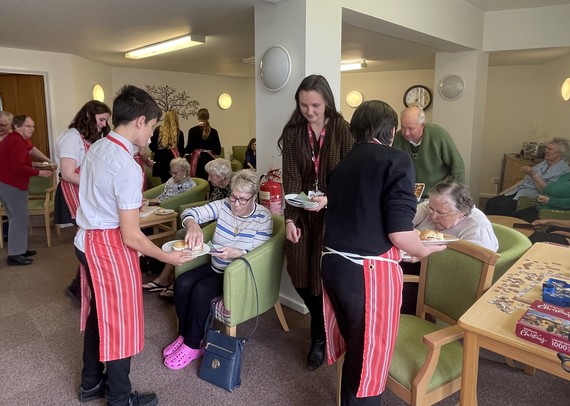 Rockwell Court tenants and george spencer students - afternoon tea