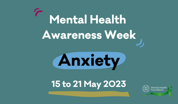 mental health week text on blue background