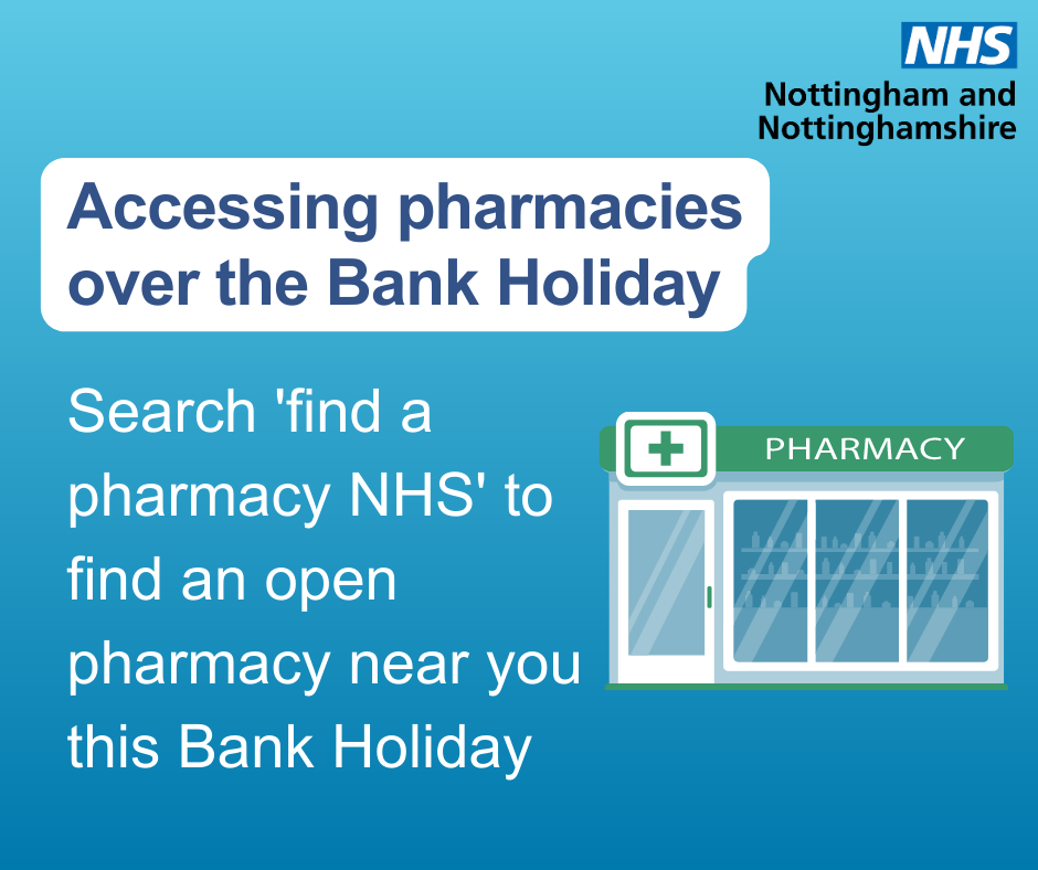 Accessing pharmacies over the Bank Holiday