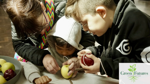 A family making crafts together