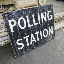 Polling station sign