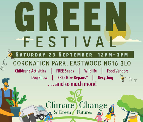 green festival poster - green with tree background