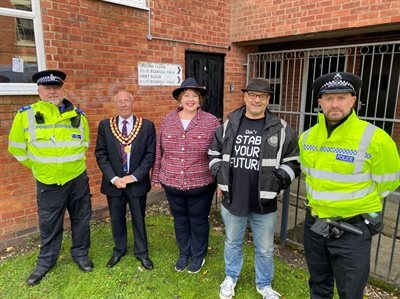 Commissioner Henry with partners from Broxtowe Borough Council and Nottinghamshire Police in Eastwood
