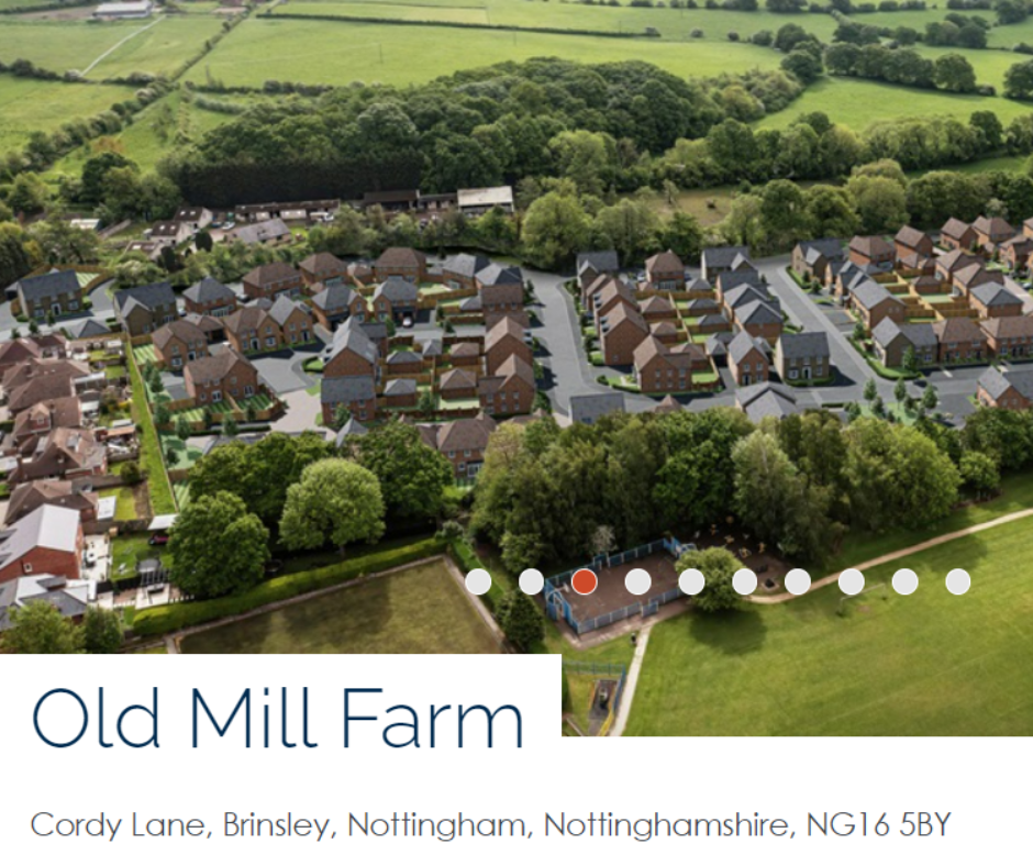 Old Mill Farm - Aerial shot of new houses in brinsley