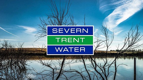 severn trent logo infront of a lake