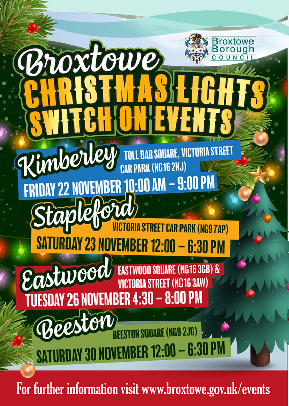 Broxtowe Christmas Light Switch On poster