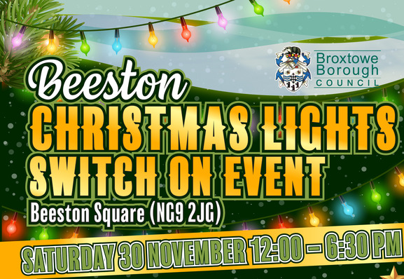 Beeston Christmas light switch on poster