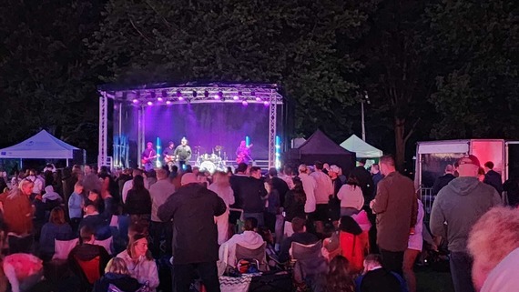 Hemlock Happening 2024 crowd at night 