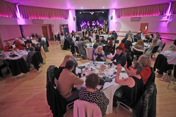 Photo of all the tables and the band at the Broxtowe Volunteer Awards