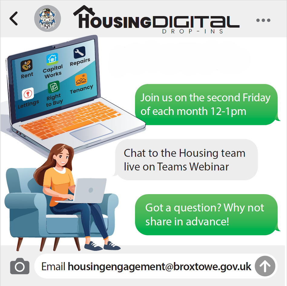 Cartoon woman on laptop