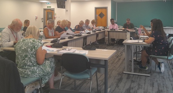 People sat for meeting