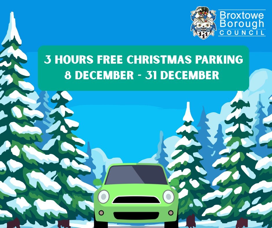 3 hours free Christmas parking 8 December, 31 December