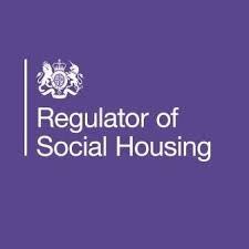 Regulator of Social Housing Logo - Purple background and White text