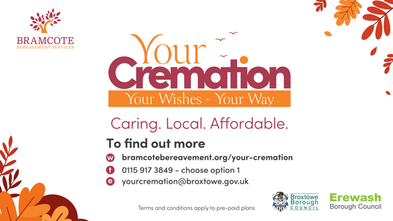 Your cremation, your wishes, your way. Caring, local, affordable. Contact details are listed that are also in the caption