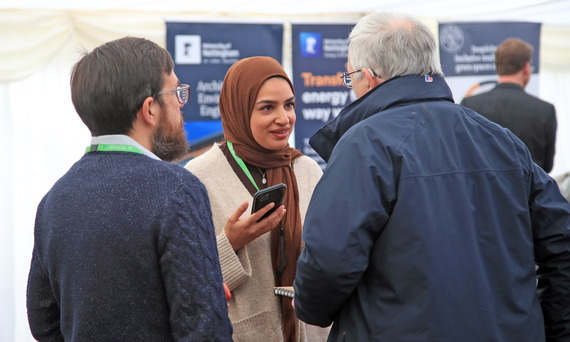 3 people speaking at the 2025 Climate Forum