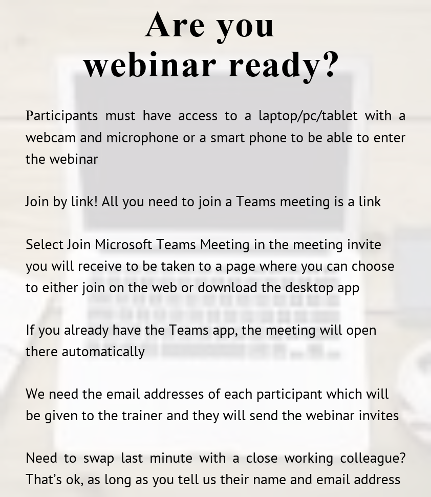 Are you webinar ready?