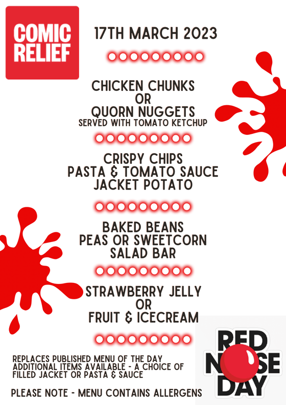 Comic Relief Menu