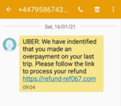 Uber text scam