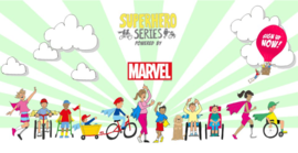 Superhero series animations: Drawings of children and adults with capes on. 