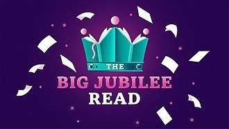 Big Jubilee Read Logo, a crown on a purple background.
