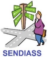 A illustration of a person looking at a signpost with a crossroads infront of them