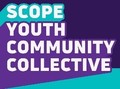 Scope Youth Community Collective Graphic with green, blue and purple text