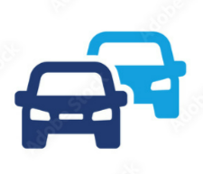 illustration of 2 blue cars 