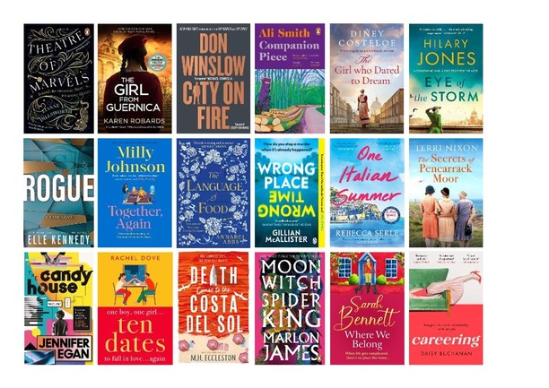 The collection of book covers showing the new books for Cambridgeshire Libraries this month 