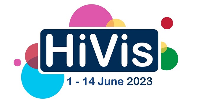 HiVis logo. 1 to 14 June 2023