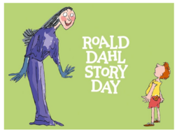 Roal Dahl Story Day Logo and characters