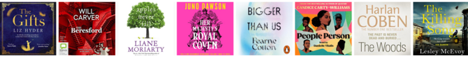 Book covers of Cambridgeshire Listens and Reads selection of eAudios for October