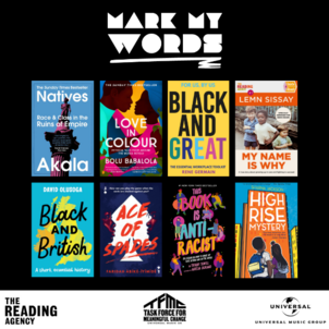 Mark My Words book covers and the Reading Agency logo