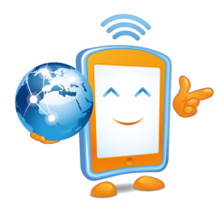Safer Interned Day Logo featuring smiling device holding a globe